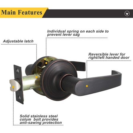 American Imaginations 2.5-in. W Door Lock_ AI-36388